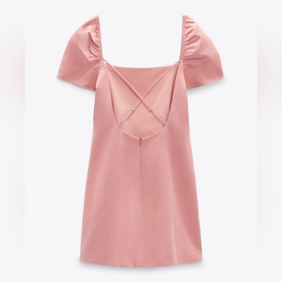 NWT Zara Linen Blend Barbie Pink Mini Dress XL XXL - Picture 4 of 10